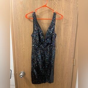 Lulu's Black Sequin Dress